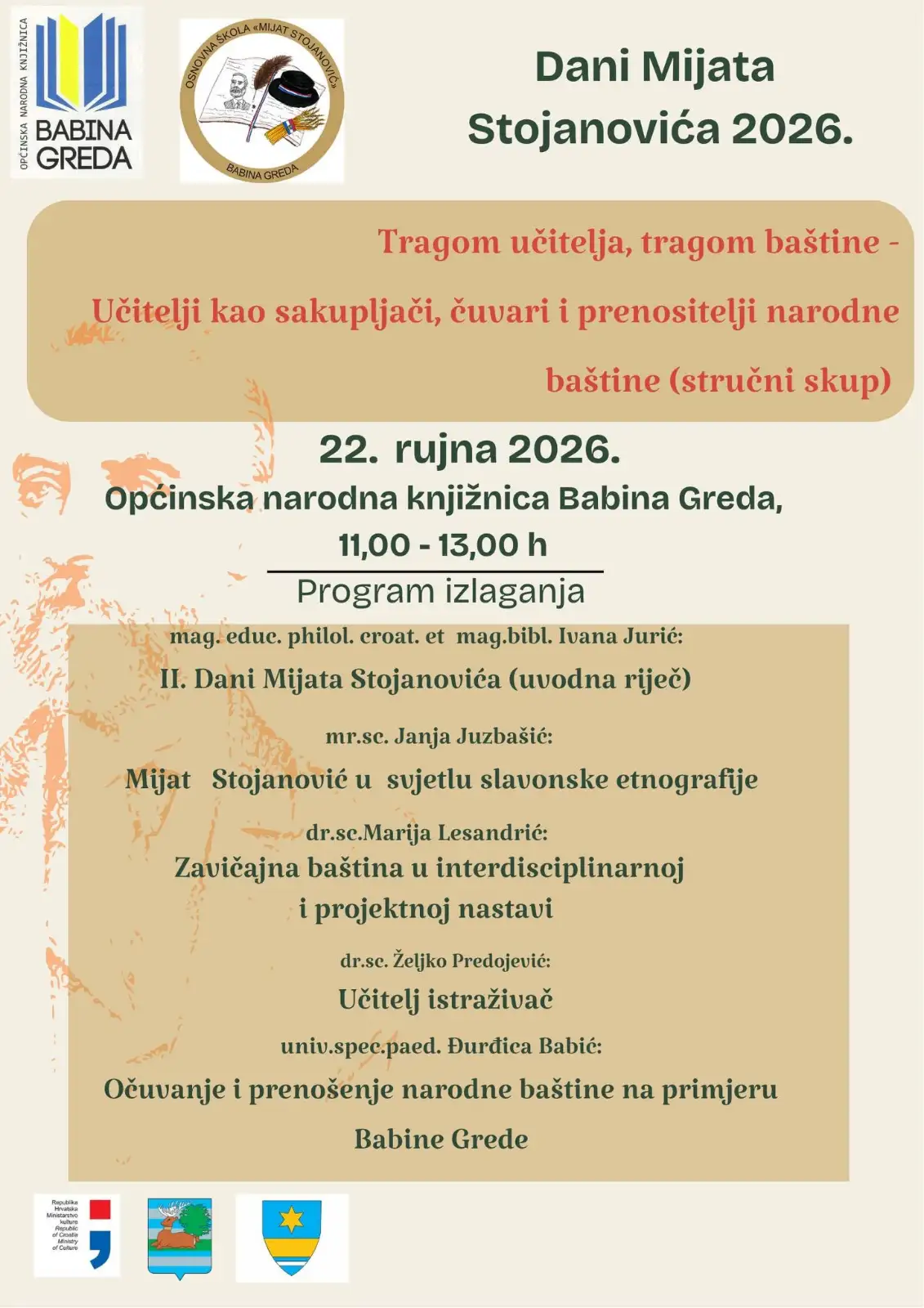 11. DANI MIJAT STOJANOVIĆ Stručni skup u Općinskoj narodnoj knjižnici Babina Greda